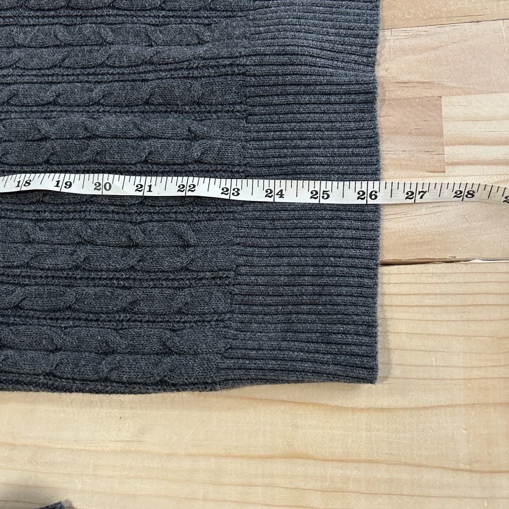 St Johns Bay Women's Cable Knit Turtleneck Sweater Sz XL Gray Fisherman Coastal - Picture 6 of 9